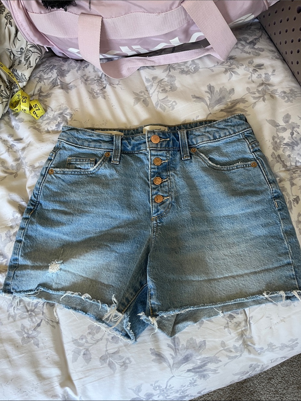 Universal Thread Vintage Midi Raw Hem Denim Shorts